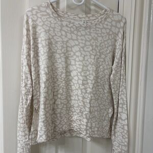 Glyder Cream Leopard Print Sweatshirt XS
